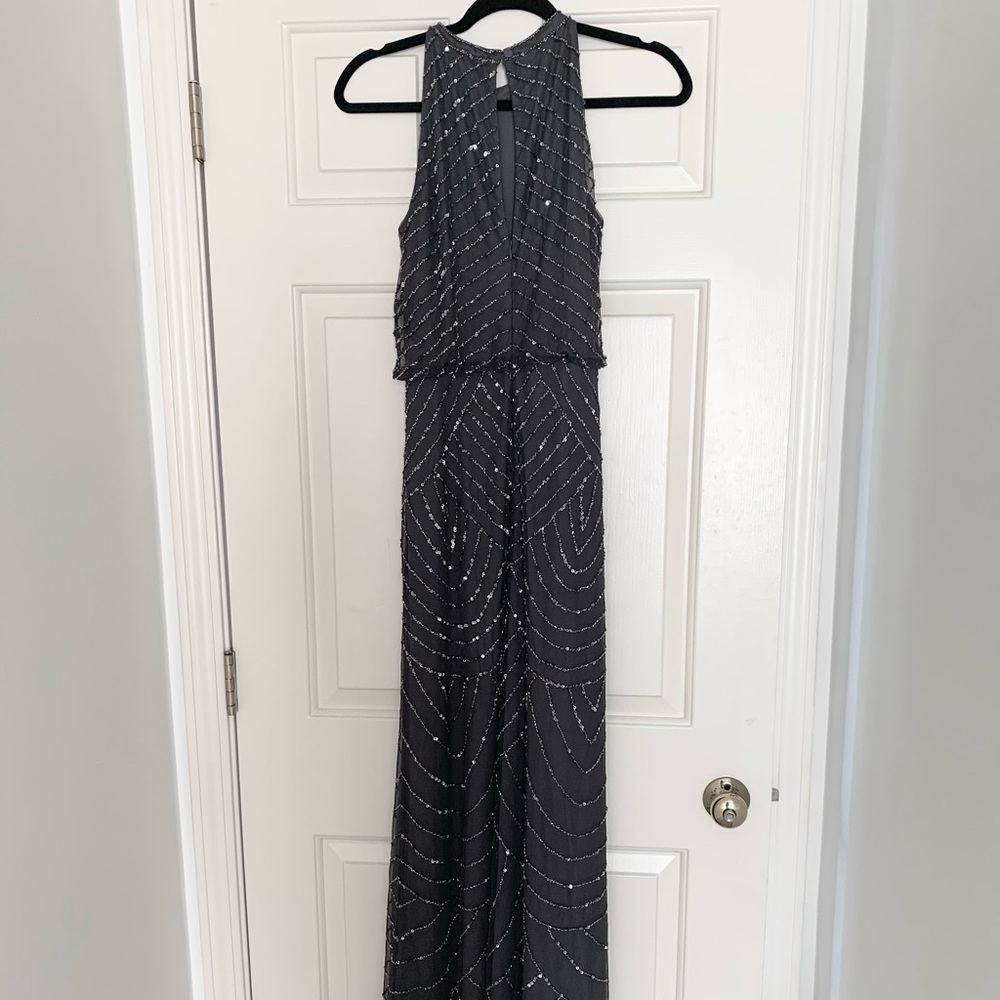 Art Deco Beaded Blouson Dress with Halter Neckline - Picture 7 of 8